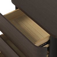 Orbis 3-Drawer Curved Dresser – Dark Walnut