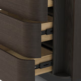Orbis 3-Drawer Curved Dresser – Dark Walnut