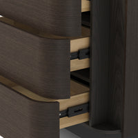 Orbis 3-Drawer Curved Dresser – Dark Walnut