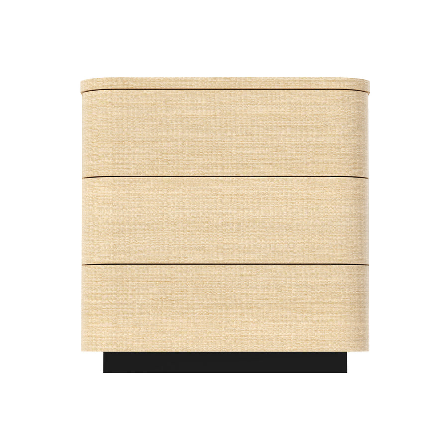 Orbis 3-Drawer Curved Dresser – Natural Wood
