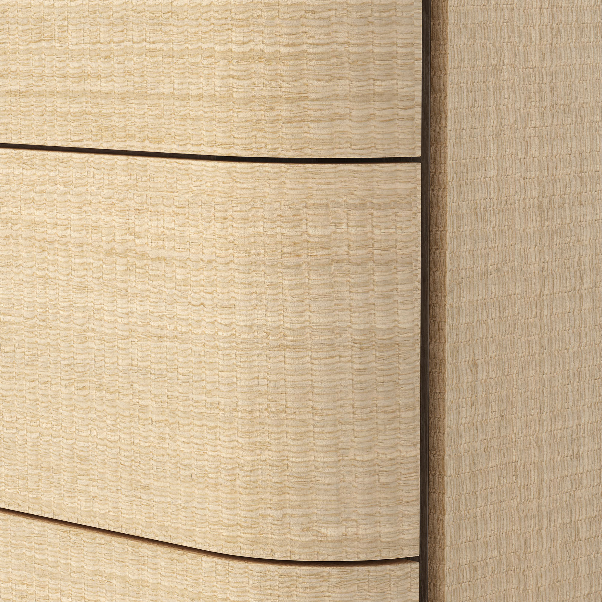 Orbis 3-Drawer Curved Dresser – Natural Wood