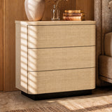Orbis 3-Drawer Curved Dresser – Natural Wood