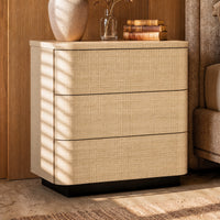 Orbis 3-Drawer Curved Dresser – Natural Wood