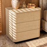 Orbis 3-Drawer Curved Dresser – Natural Wood