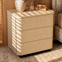 Orbis 3-Drawer Curved Dresser – Natural Wood