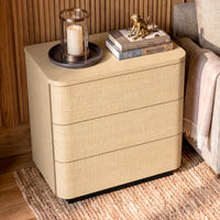Orbis 3-Drawer Curved Dresser – Natural Wood