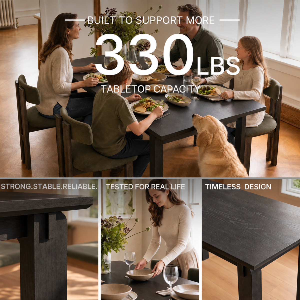 Black Walnut Solid Wood Dining Table