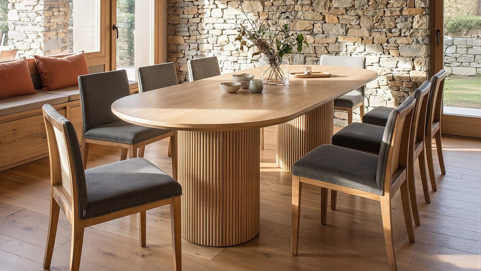 Sculptural Rounded Edge Dining Table