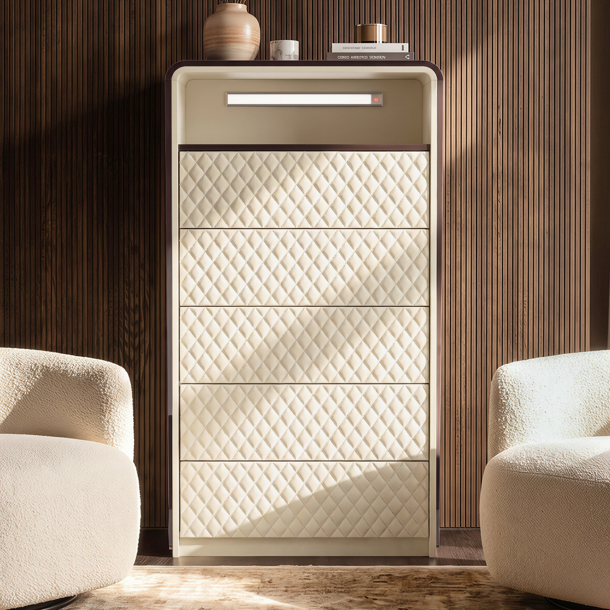 Sartelle Diamond-Stitch Chest