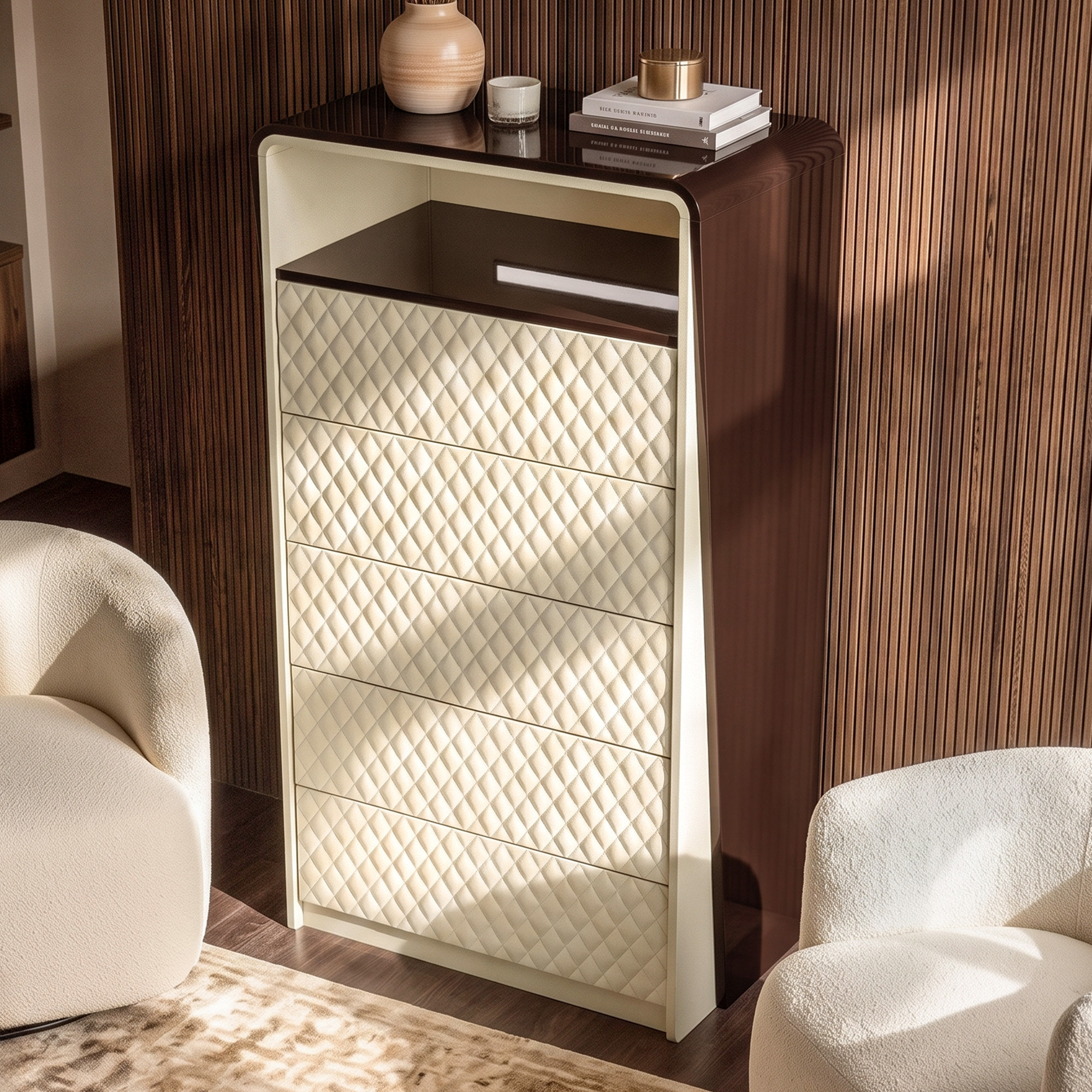 Sartelle Diamond-Stitch Chest