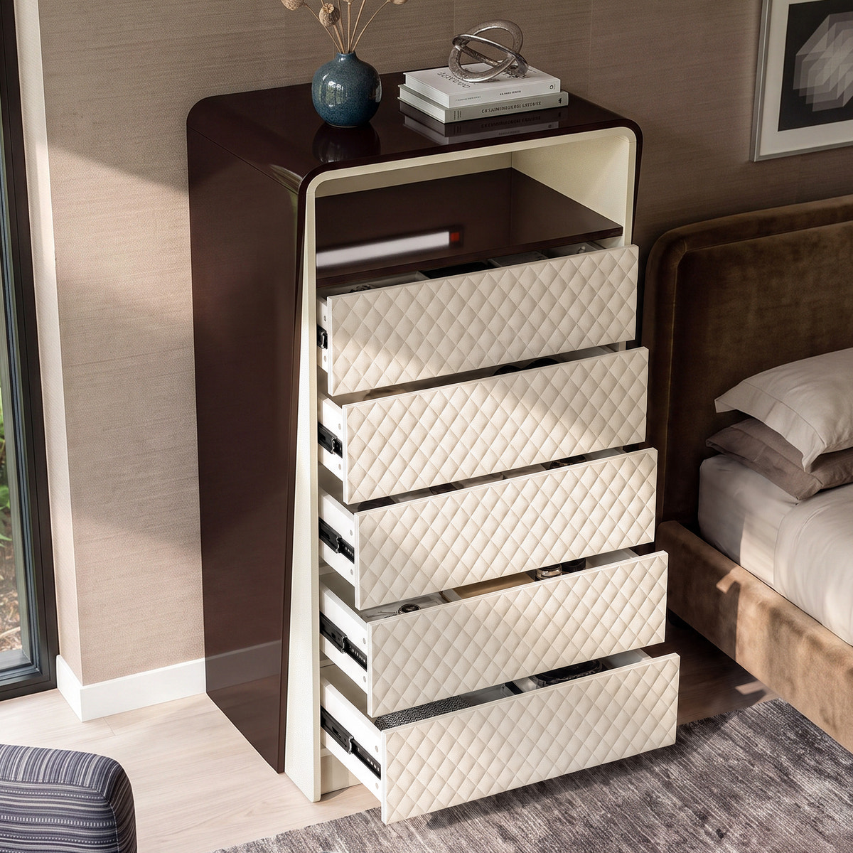Sartelle Diamond-Stitch Chest