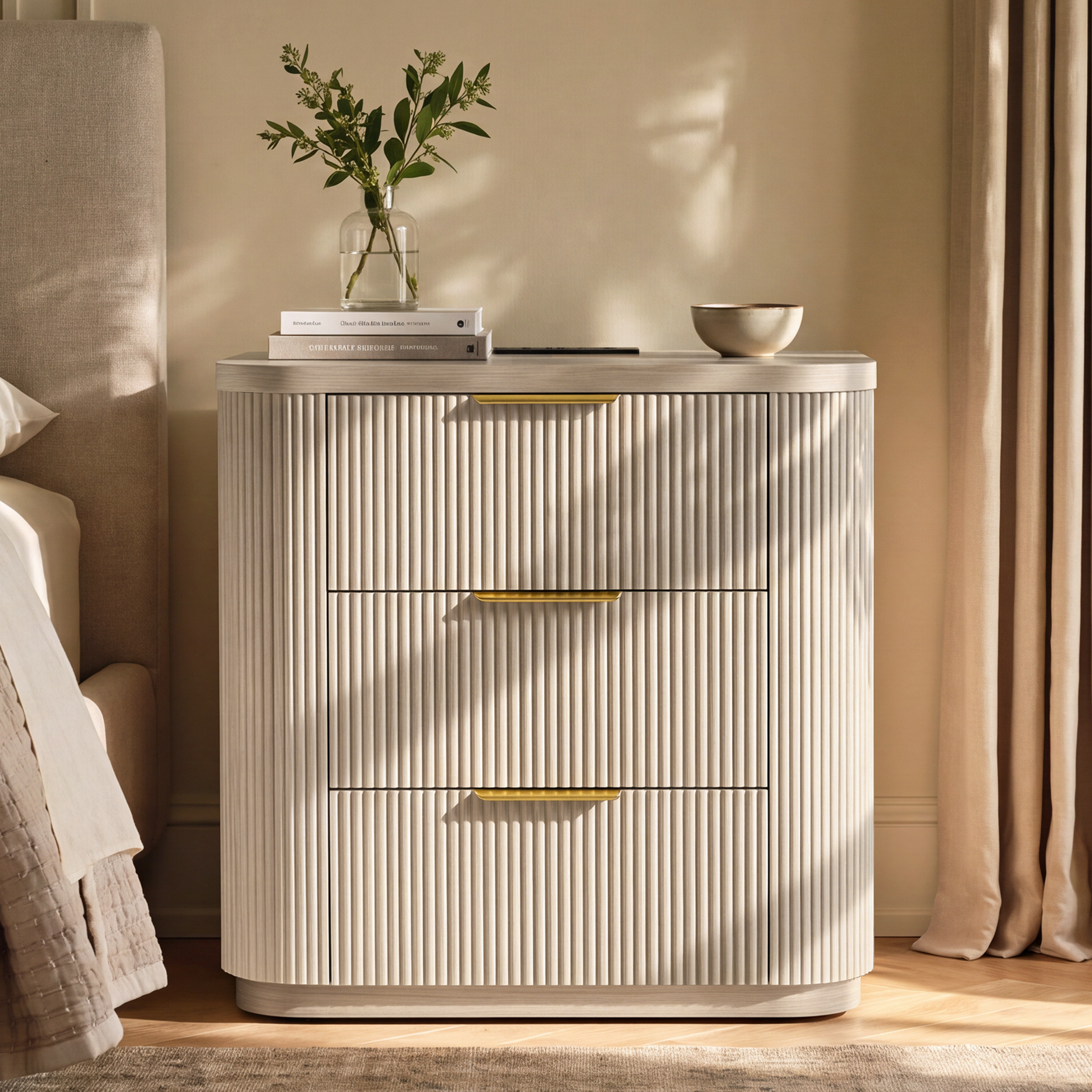 Elwood Reeded 3-Drawer Dresser