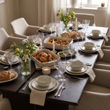 Dark Wood Dining Table with Split-Top Design