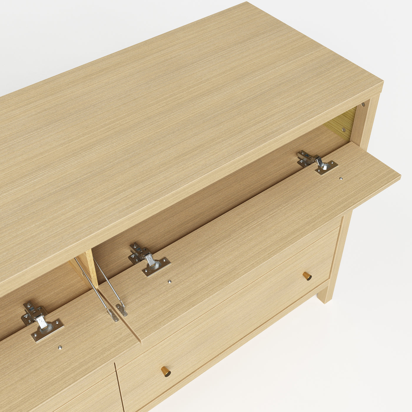 Storage Cabinet with Flip-Down Doors and 4 Drawers