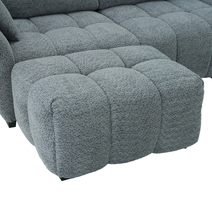 4-Piece Modern Upholstered L-Shape Sectional Sofa With Premium Fabric