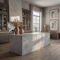 6-Door Kitchen Island with Storage and Seating Space
