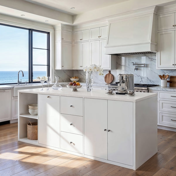 Kitchen Island with Trash Storage and Drawers