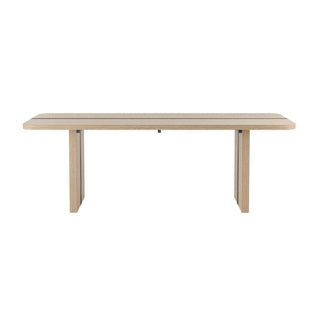 Rounded Edge Wood Grain Dining Table with Metal Frame