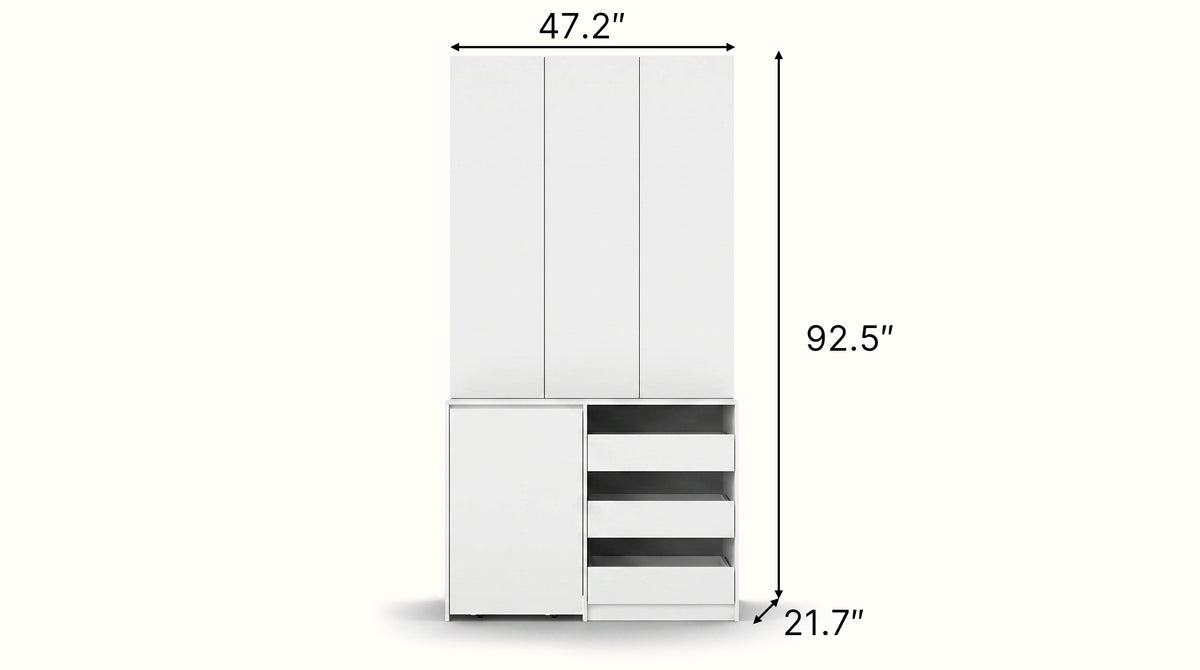 Pantry Cabinet with Rolling Storage Cart