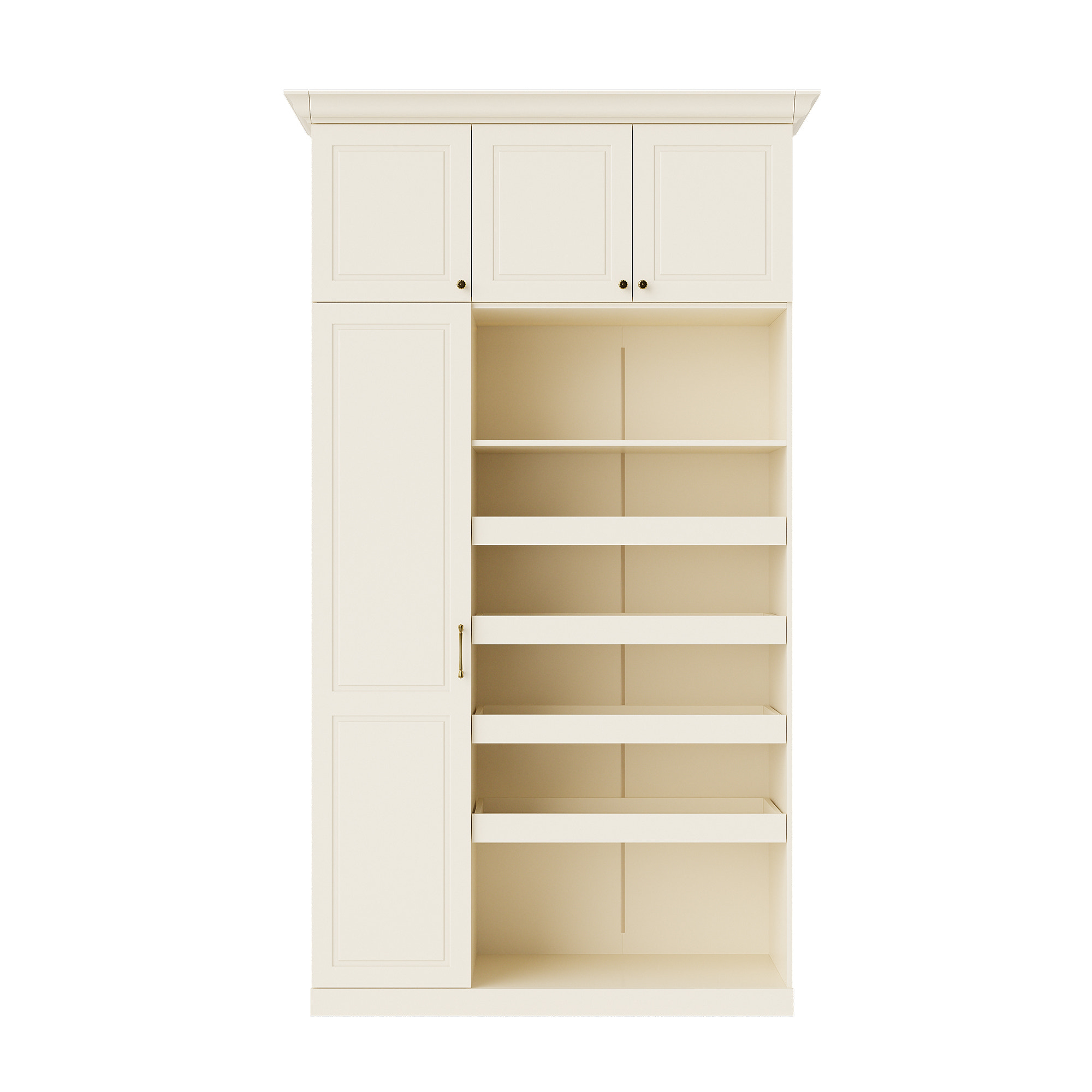 Vestia 4-Door Wardrobe Closet with Drawers