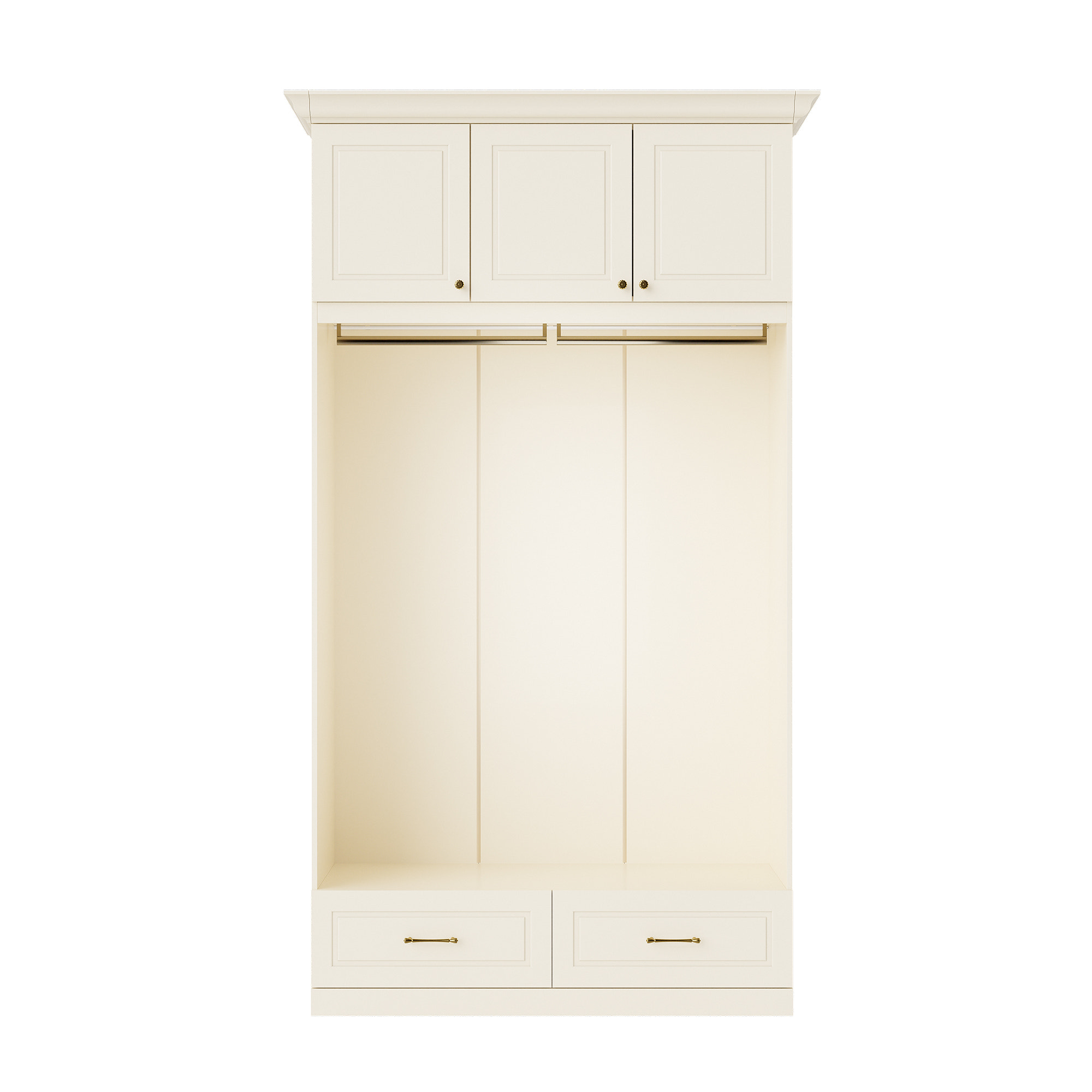 Vestia 3-Door Wardrobe Closet with Drawers