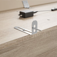 L-Shaped Executive Desk with Storage - Natural Oak