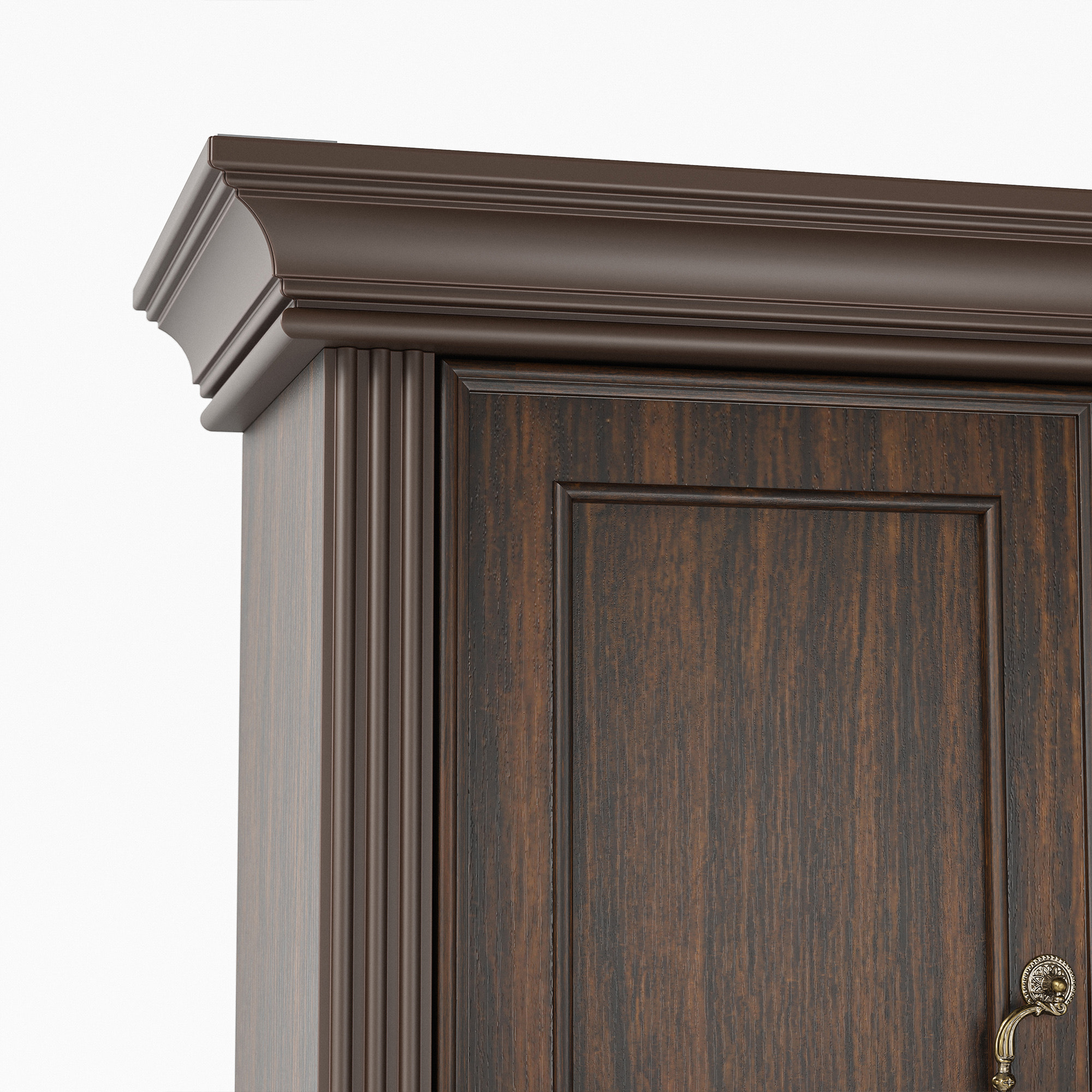 L-Shaped Executive Desk with Storage - Walnut Brown