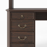 L-Shaped Executive Desk with Storage - Walnut Brown