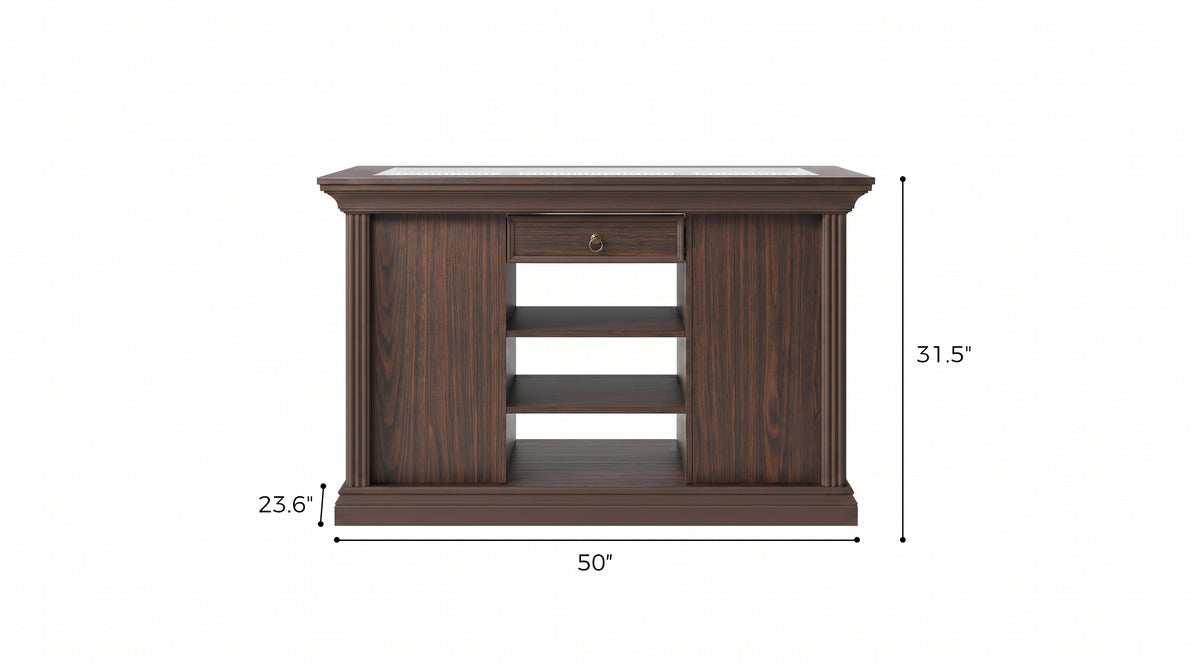 Jewelry Island with Drawers and Storage-Brown