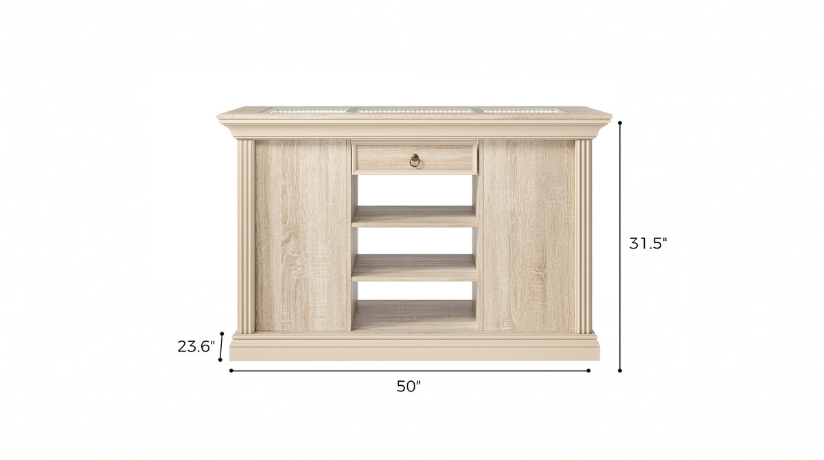 Jewelry Island with Drawers and Storage-Natural
