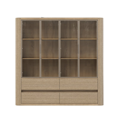 Curved Glass Display Cabinet with LED Light