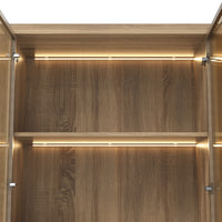 Curved Glass Display Cabinet with LED Light
