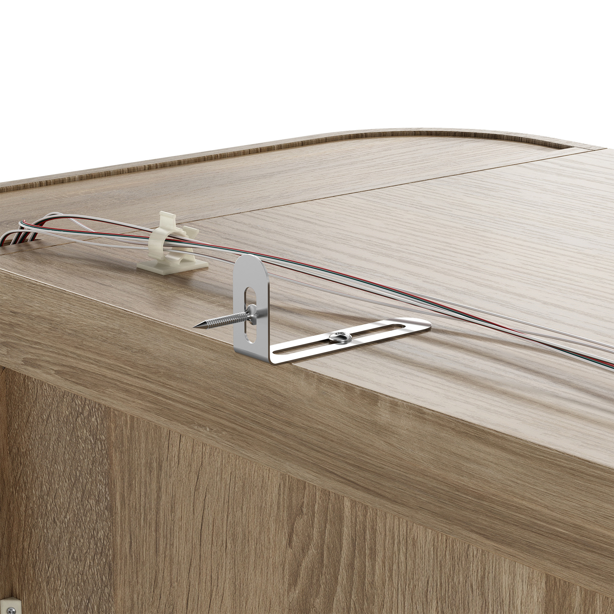 Curved Glass Display Cabinet with LED Light