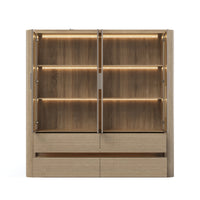 Curved Glass Display Cabinet with LED Light