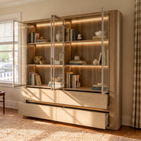 Curved Glass Display Cabinet with LED Light