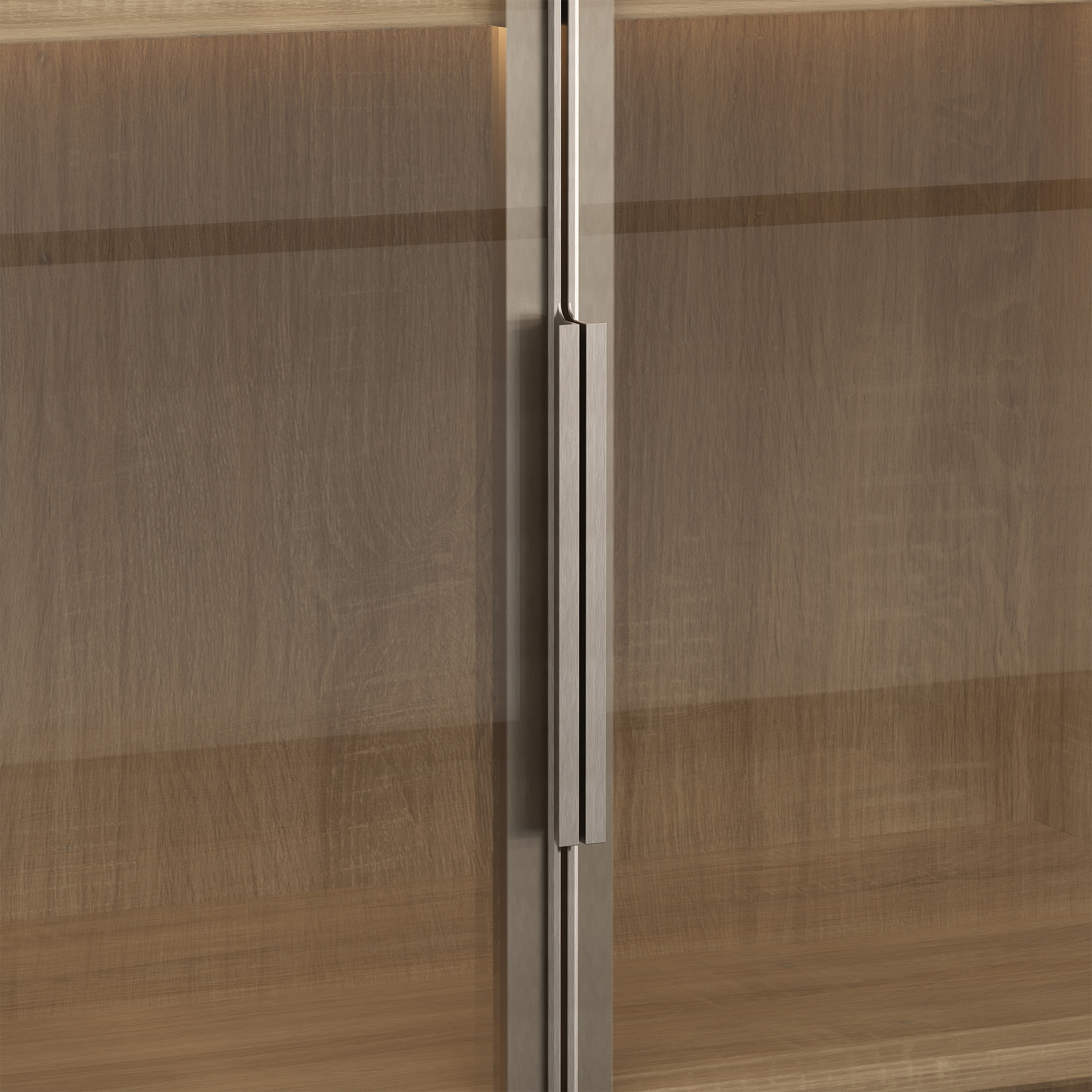 Curved Glass Display Cabinet with LED Light