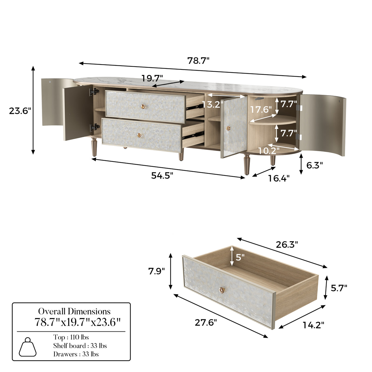 Nacre TV Stand