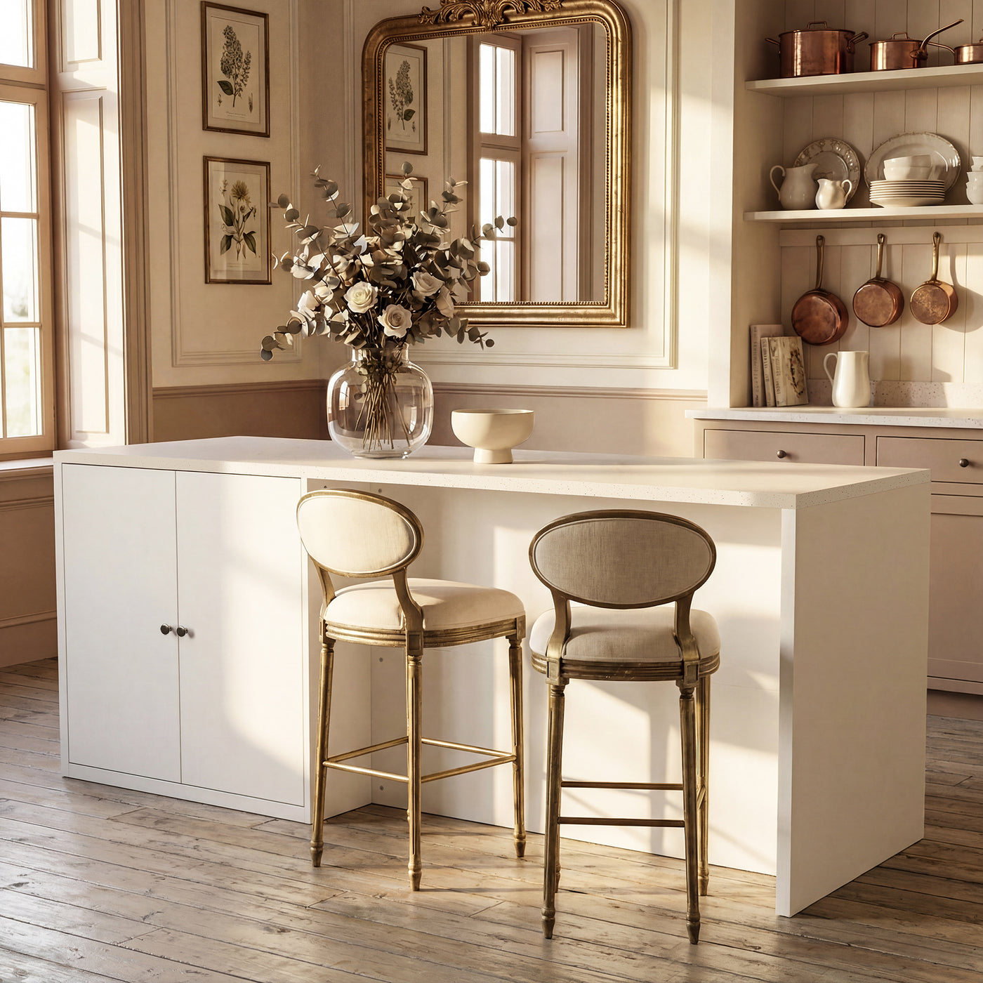Kitchen Island with Trash Storage and Drawers