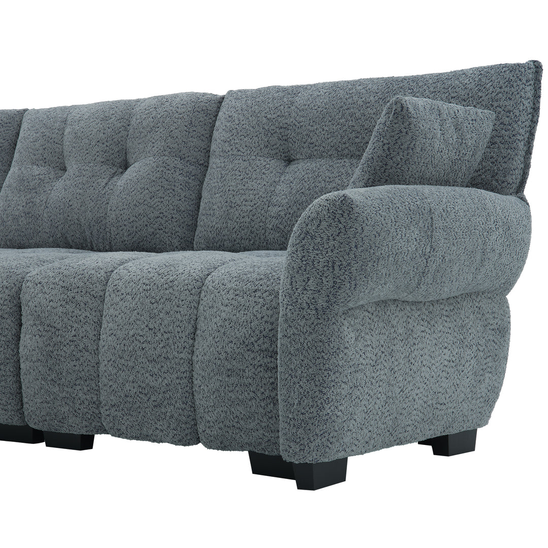 4-Piece Modern Upholstered L-Shape Sectional Sofa With Premium Fabric