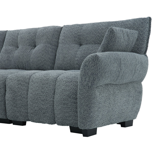 4-Piece Modern Upholstered L-Shape Sectional Sofa With Premium Fabric