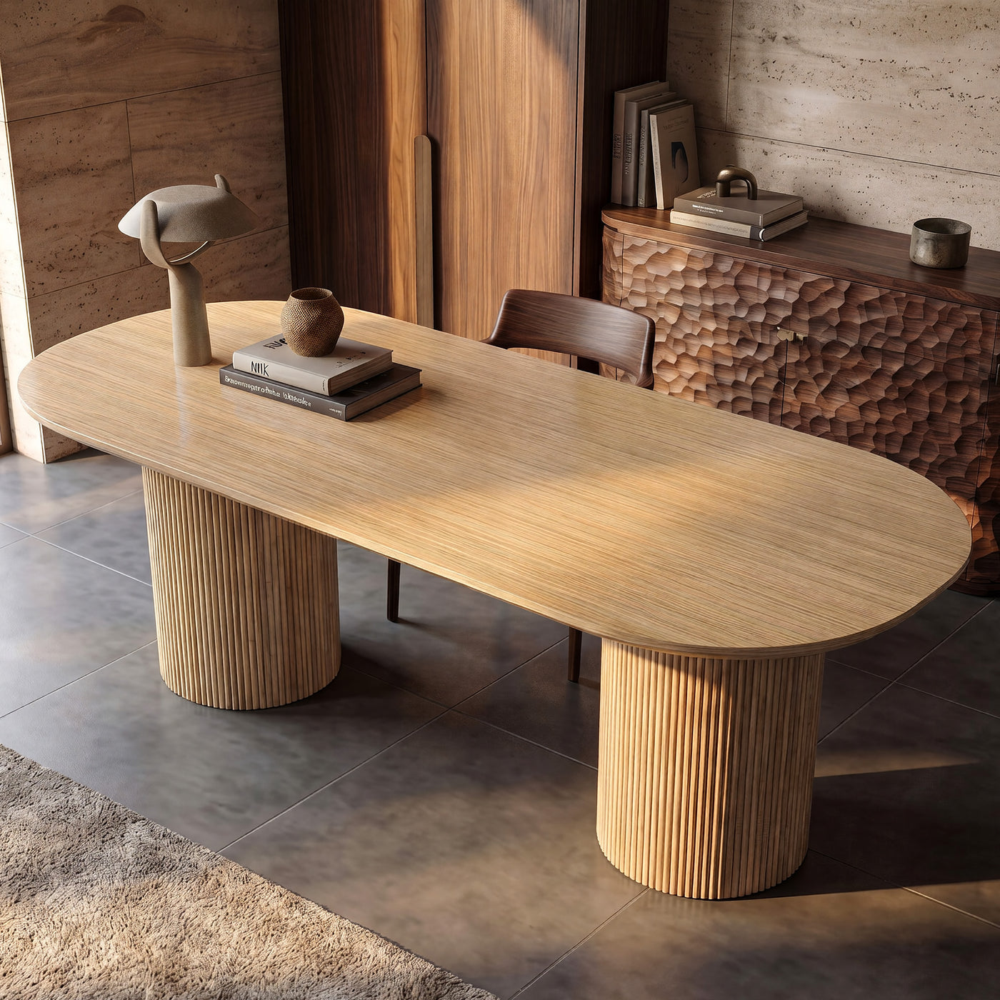 Solid Wood Round Pedestal Dining Table