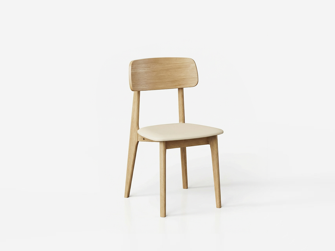 Modern Wooden Dining Chair with Upholstered Seat