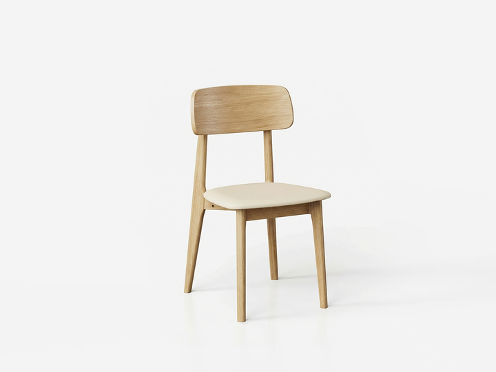 Modern Wooden Dining Chair with Upholstered Seat