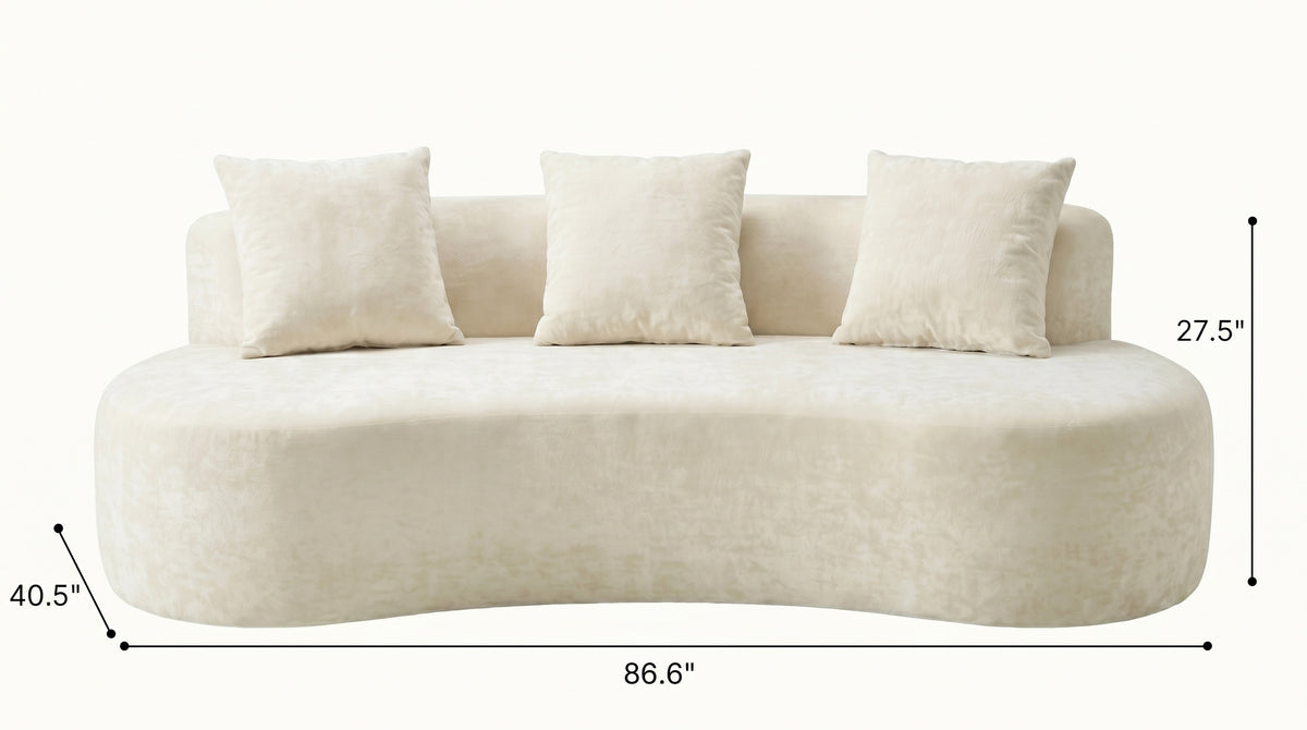 Freya Curved Sofa-White