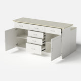 Modern Kitchen Island with Built-In Power Outlet and Dual-Level Tabletop