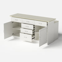 Modern Kitchen Island with Built-In Power Outlet and Dual-Level Tabletop