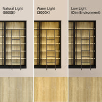 Double Bookcase with Rolling Ladder and 6-Tier Shelves