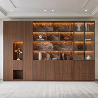 Modern 3-Piece Display Cabinet Storage Set with LED Lighting
