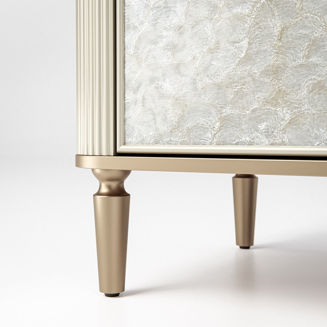 Nacre 5-Drawer Chest with Marble-Style Top