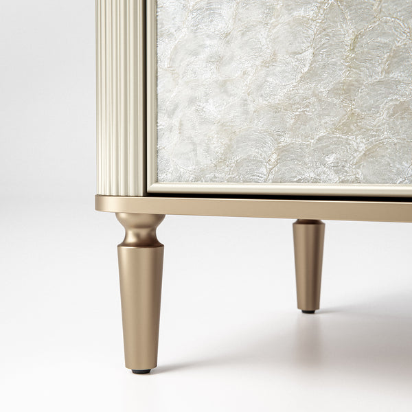 Nacre 5-Drawer Chest with Marble-Style Top